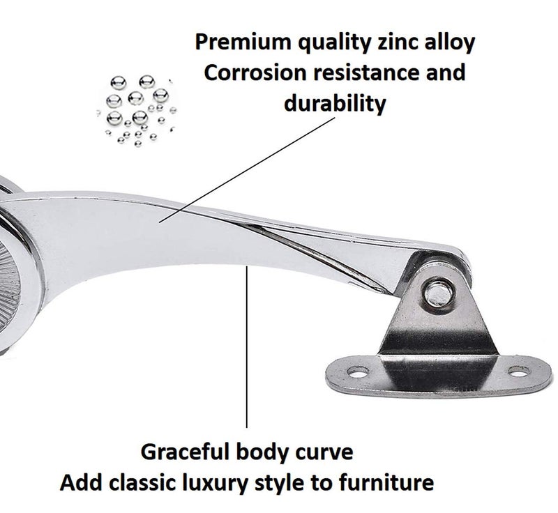 MOYODOR QBOSO Lid Support Hinge in Satin Nickel Folding Lid Stay Hinge with Soft Close, Perfect for Toy Box/Drawer/Window/Wardrobe/Cabinet Door,22lb(Scimitar Style 1pair) - Image 2